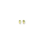 14k Yellow Gold 6x4mm Oval Peridot Checker Earrings