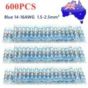 600Pcs Blue Waterproof Solder Heat Shrink Seal Sleeve Wire Butt Splice Connector