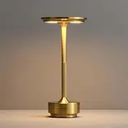 Starhot——Rechargeable Cordless Table Lamp - 2000mAh LED Desk Light with USB-C Charging, 3-Color Stepless Dimming, Memory Function, IPX4 Waterproof, for Bedroom/Outdoor/Dining/Patio (Gold)