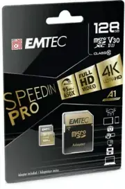EMTEC ECMSDM 128GXC10SP SPEEDIN PRO 128GB Micro SDHC/SD Adapter Class 10 NEW