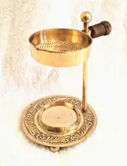 Brass Resin Frankincense Myrrh Incense Holder Tea Light Candle Burner AU