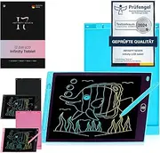 LCD Writing Tablet, 12 Inches, Colourful Screen, Writing Board, Notes, Painting, Children's Gift, Learning, Reusable, Drawing, Portable, Tablet, Coloured (Blue)