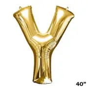 40" GOLD Letter Y Mylar Foil Balloon 1 pc Party BackDrop Decorations Supply
