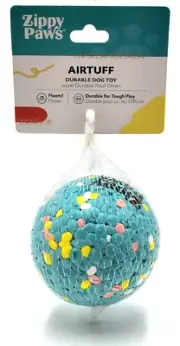 Zippy Paws Airtuff Ball M/L Easy Grip Bouncy Floating Dog Fetch Toy 3"