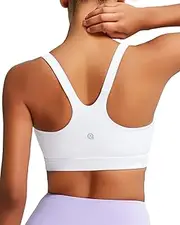 [RUNNING GIRL] Sports Bra for Women High Support, Square Neck Strappy Molded Cup Running Sports Bras for Women