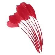 6-8 Inch Goose Feathers, 50 Pack Bulk Natural Feathers Style 4, Red