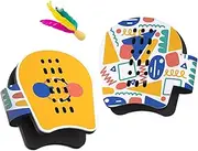 Family Paddle Game, Shuttlecock Sport Portable Paddle Game, Improves Hand-Eye Coordination, Adults Kids Balance Training Ball Sport for Camping, Park, 7.87 x 7.48 x 2.87 inches