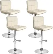 Artiss Bar Stools Stool Set of 4 Adjustable Kitchen Swivel Counter Barstools Dining Chair Chairs Gas Lift Beige in 68-81cm Seat Height Floor for Home Bar Dining Room Cafe Outdoor Indoor