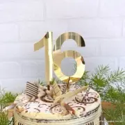 Acrylic Gold Mirror Age 16 Cake Topper