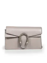 Grey Leather Dionysus Super Mini Bag