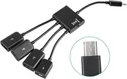 Micro USB Hub OTG Host Load Cable. Easytoinstall Set for USB Devices for MID/UMPC/EBOOKS ABS Black