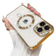 MEZON Luxury Gold Case for Apple iPhone 15 Pro Max (6.7") – MagSafe Compatible, Shock Proof, Premium Design (iPhone 15 Pro Max, Gold)