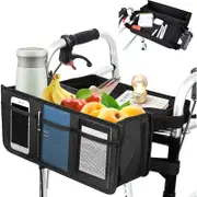Foldable Walker Bundle Basket Tray Cup Holder & Bag 16.5 Inch X 7.4 Inch X 5.7 Inch