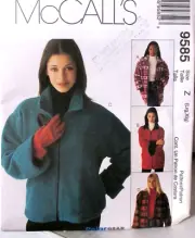 Misses Sewing Pattern Womens size L XL Lined Fleece Jacket 2 lengths