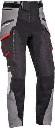 Ixon Ragnar Motorcycle Textile Pants, black-red, Size XL for Men Black Red