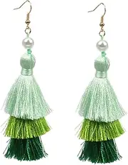 [CATIEBYE] 1 Pair Fashion Long Tassel Earrings Lightweight Thread Ear Drops Random Colors for Parties Fashion Shows Stylish Design to Enhance Your Look with Comfort and Elegance Random Color