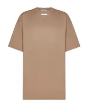 T-shirt with round neck and short sleeves S,XS cork beige
