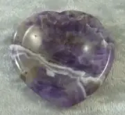 Chevron Amethyst Heart Shape Carved Worry Stone
