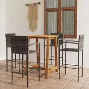 5 Piece Garden Bar Set Grey, Garden Furniture Sets
