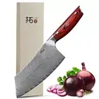 TURWHO 7inch Cleaver Knife Japan VG10 Damascus Steel Chef Kitchen Cooking Knives