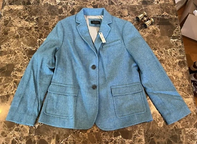 NWT Talbots Women’s Size 14 Blue Wool Blend Two Button Blazer
