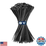 Armpow 8 Inch Black Zip Ties 200 Pack, 75 lbs Tensile Strength, Self Locking