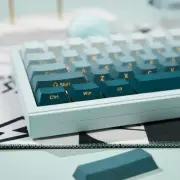 PBT Doubleshot Keycaps Cherry Profile Gradient Blue Backlit Side Print Keycap...