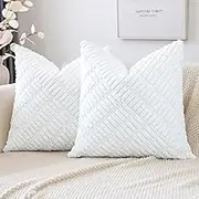 Set of 2 Corduroy Cushion Covers, Decorative Soft Boho Cushion Cover, Modern Patchwork Cushion Covers, Sofa Cushion, Decorative Cushion Cover for Living Room, Bedroom, Decoration (50 x 50 cm,