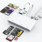 Card Reader for iPhone Camera 7-in-1 Multi USB 3.0 Digital Camera Adapter iPhone