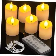 Flameless Candles with Remote Timer, 6 Packs Rechargeable Tea Lights