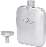 Boundless Voyage Titanium Liquor Hip flask 5.75oz Pocket Wine Drink Pot Alcohol Flagon Metal Whiskey Flask with Funnel for Men & Women ti3263d (Silver)