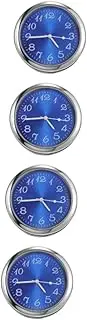 ULTECHNOVO 4pcs Car Clock Truck Clock for Car Dash Dashboard Clock Auto Clock Tiny Clock Car Digital Clock Auto Mini Clock Mini Clock for Car Vehicle Clock Car Interior Clock Metal Blue