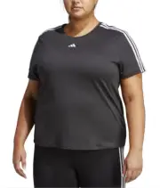 Adidas Aeroready Train Essentials 3-Stripes T-Shirt Black Plus Size 3X
