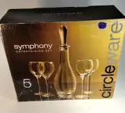 Symphony Circleware Four 10 Oz Wine Glasses One 46 Oz Wine Decanter
