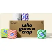 100% Recycled 24 Double Length Rolls | 3ply | 300 Sheets/Roll | Who Gives A Crap Toilet Paper