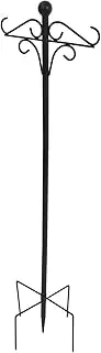 Shepherd Hook Outdoor with 4 Prong Base Bird Feeder Pole Stand Garden Hanging Stake Flowerpot Stand Hanger for Solar Light Plant Hanger Lanterns Wedding Decor