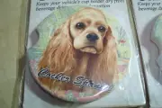 COCKER SPANIEL 2 Set Of 2 Absorbent Stoneware Car Cup Holder Coaster Dog Auto #2