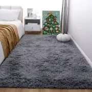 KCHOWUA 4x6 Rug for Bedroom Fluffy Rug Grey Rug for Living Room Plush Washabl...