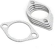 5Pcs 3in 76mm Exhaust Pipe Gasket Universal Exhaust Pipe Gasket with Two Holes Exhaust Gasket Automotive Exhaust Gasket