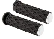 Arlen Ness Diamond Fly-by-Wire Handlebar Grips w/Chrome End Cap (500-008)