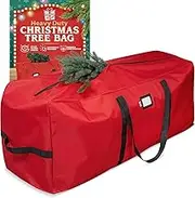 Christmas Tree Bags Storage Fits Up to Artificial Trees Heavy Duty 600D Oxford Christmas Tree Storage Bag Container Santa Storage Bag with Zipper Xmas Holiday Tree Bag with Handles (red, XL)