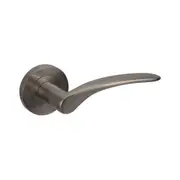 Zanda Apollo Door Handle Lever on Round Rose Graphite Nickel