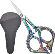 Sewing Embroidery Scissors, Small Crochet Scissors with Sheath for Craft Art Wor