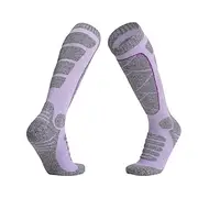 1 Pair Women's Hiking Socks Sports Socks Breathable Anti Blister Sweat-Wicking cushioned Outdoor Over The Calf Patchwork Cotton Pink Blue Purple for Running