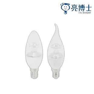 【亮博士】LED 5W 拉尾/尖清型水晶蠟燭燈泡 黃光/白光 E14 全電壓 適用美術型壁燈 無藍光 (5折)