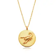 Culturesse She Is Scorpio Artisan 50cm Zodiac Pendant Necklace 24K Gold Plating