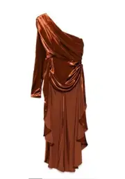 NWT $1,150 Zimmermann Illustration Draped Asymmetric Velvet Top 2-AU 8-US
