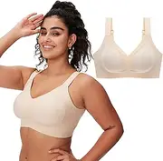 [My Siesta] VerveLift Full Coverage Bra – Wireless Support w/V-Shape Lift – Posture-Enhancing Design, Double-Layer Cups – Buttery Soft Wide Band