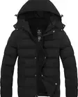 Wantdo Men's Warm Puffer Jacket Thicken Padded Winter Coat with Detachable Hood
