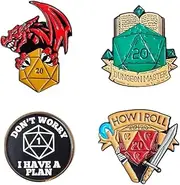Power Beast Dungeon 4X Pin Brooch Dungeons and Dragons Pins D&D 5e DND Dungeon Master Dice DND Polyhedral Dice